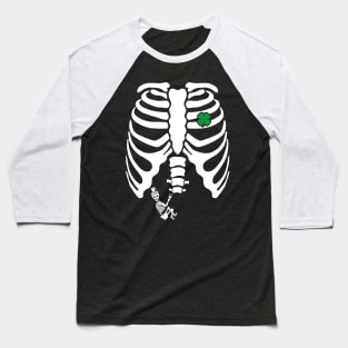 Skeleton Clover Heart Rib Cage X-Ray St Patricks Day Pregnancy Baseball T-Shirt